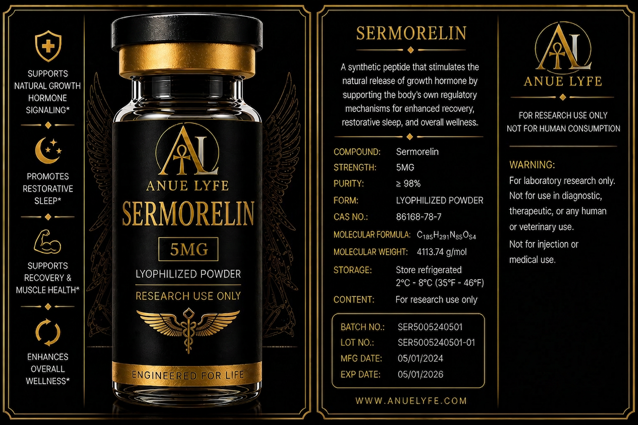 Sermorelin research peptide product visual