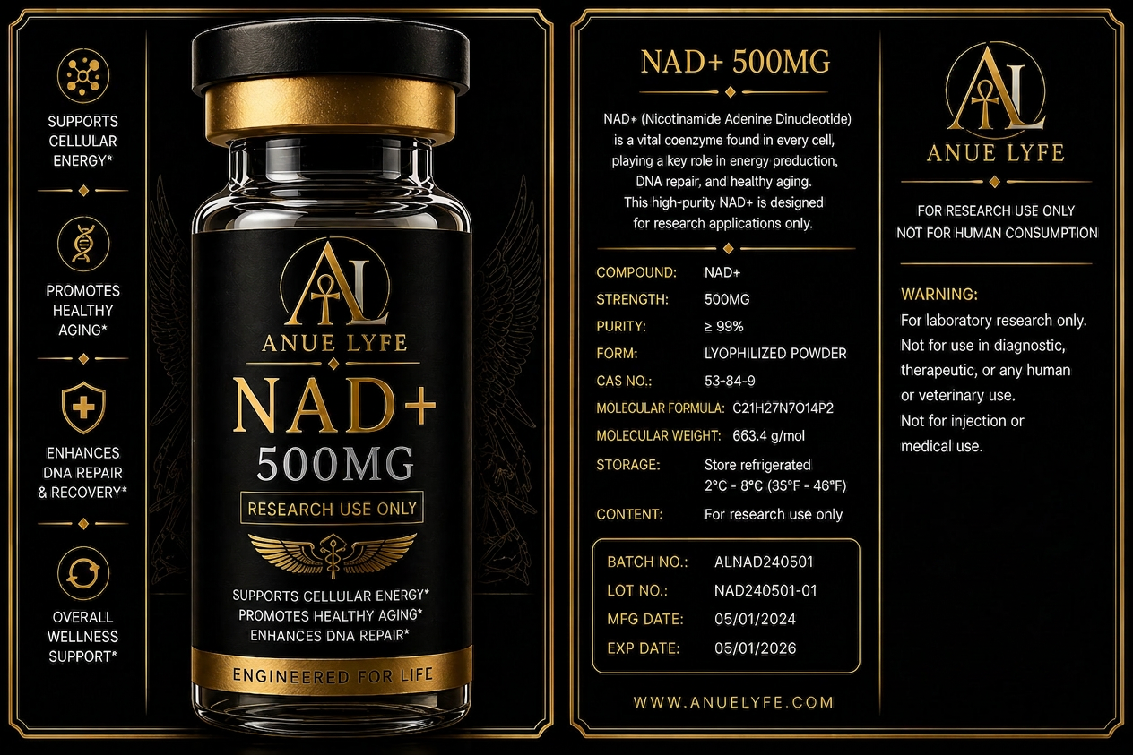 NAD+ research peptide product visual